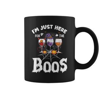I'm Just Here For The Boos Wine Glasses Halloween Drinking Coffee Mug - Monsterry