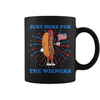 Im Just Here For The Wieners Funny Fourth Of July Hot Dog Coffee Mug - Monsterry UK