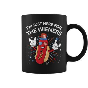 Im Just Here For The Wieners Hot Dog 4Th Of July Usa Flag Usa Funny Gifts Coffee Mug | Mazezy