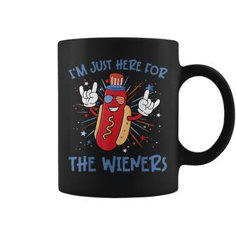Im Just Here For The Wieners Hot Dog Cartoon 4Th Of July Coffee Mug - Monsterry UK