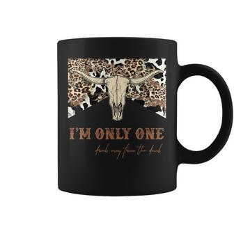 I'm Only One Drink Away From The Devil Western Cow Skull Coffee Mug - Seseable
