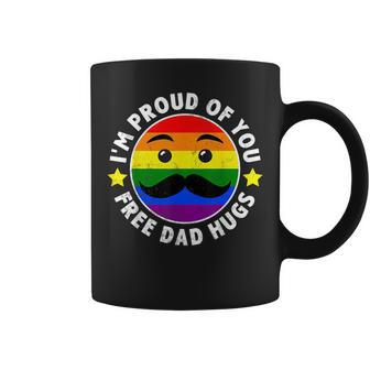 Im Proud Of You Free Dad Hugs Rainbow Lgbt Gay Pride Month Coffee Mug | Mazezy