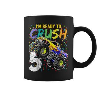 I'm Ready To Crush 5 Monster Truck 5Th Birthday Boys Coffee Mug - Monsterry AU