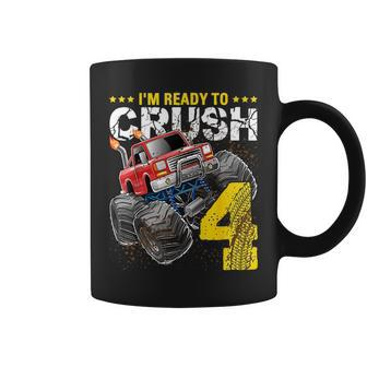 Im Ready To Crush 4 Monster Truck 4Th Birth Boys Coffee Mug | Mazezy