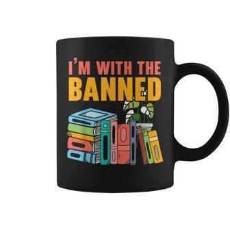 Im With The Banned Bookworm Book Lover Bibliophile Coffee Mug | Mazezy