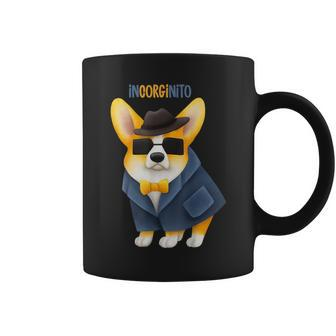 Incorginito Corgi Cute Funny Dog Pun Detective Incognito Coffee Mug | Mazezy