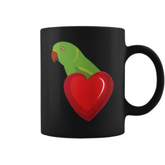 Indian Ringneck Alexandrine Parrot Parakeet Heart Pocket Coffee Mug | Mazezy