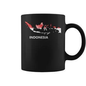 Indonesia Flag Pride Distressed Indonesian Coffee Mug | Mazezy CA