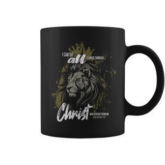 Inspirational Jesus Lion Judah Christian Cross Savior Verse Coffee Mug | Mazezy
