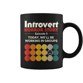Introvert Horror Story Antisocial Vintage Geek Geek Coffee Mug | Mazezy