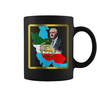 Iran's Flag With A Golden Lion And Sun With King Pahlavi Coffee Mug - Monsterry