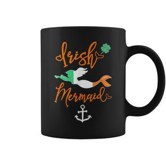 Irish Mermaid Quote Ireland Flag Pride Green Clover Anchor Coffee Mug | Mazezy
