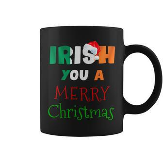 Irish You A Merry Christmas Ireland Flag Xmas Holidays Coffee Mug - Thegiftio