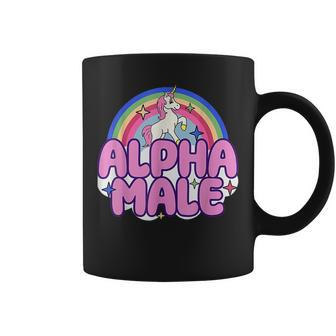 Ironic Alpha Male Unicorn Rainbow For Men Women Coffee Mug - Seseable