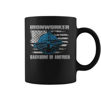 Ironworker Backbone Of America Flag Usa Iron Workers Coffee Mug | Mazezy AU