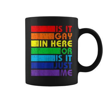 Is It Gay In Here Lgbt Flag Gay Pride Month Rainbow Lgbtq Coffee Mug | Mazezy