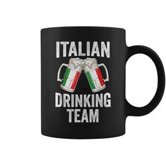 Italian Drinking Team Salute Italy Flag Funny Oktoberfest Coffee Mug | Mazezy