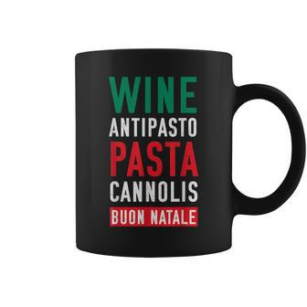 Italian Food Christmas Wine Pasta Cannoli Italian Pride Coffee Mug | Mazezy