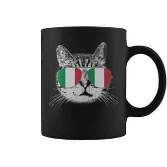 Italian Italy Flag Country Roots Cat Lover Pride Gift Family Coffee Mug | Mazezy