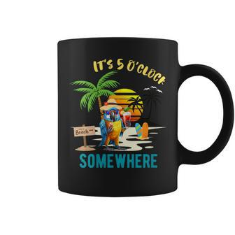 It's 5 O’Clock Somewhere Parrot Sunset Drinking Coffee Mug | Mazezy