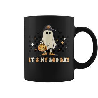 It's My Boo Day Groovy Boy Halloween Birthday Ghost Girls Coffee Mug | Mazezy