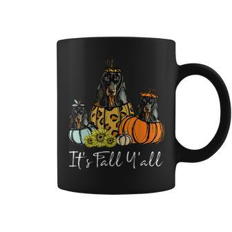 It's Fall Y'all Dachshund Dog Autumn Leopard Pumpkin Pumpkin Coffee Mug | Mazezy