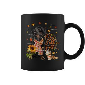 It's Fall Y'all Dachshund Dog Thanksgiving Halloween Coffee Mug - Monsterry CA