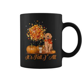 It's Fall Y'all Golden Retrievers Dog Halloween Thanksgiving Dog Halloween Coffee Mug | Mazezy