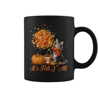 It's Fall Y'all Maine Coon Cat Halloween Thanksgiving Halloween Coffee Mug | Mazezy