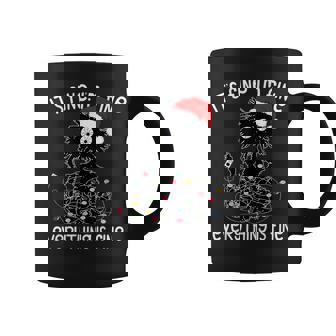 Its Fine Im Fine Everything Is Fine Christmas Black Cat Coffee Mug | Mazezy