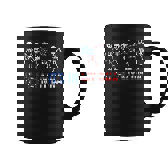 Its In My Dna Dabbing Skeleton American Us Flag Patriotic Patriotic Funny Gifts Coffee Mug | Mazezy