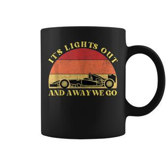 Its Lights Out And Away We Go Retro Sunset Formula Racing Coffee Mug - Seseable