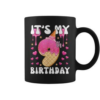 Its My 9Th Birthday Ice Cream Cone Happy 9 Years Old Girl Coffee Mug | Mazezy UK