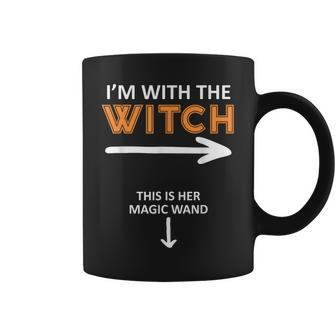 I´M With The Witch And This Is Her Magic Wand Coffee Mug - Seseable