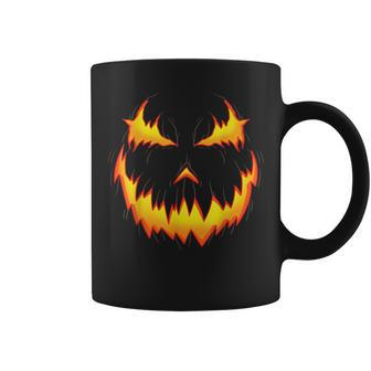 Jack O' Lantern Carved Pumpkin Face Halloween Costume Coffee Mug - Seseable