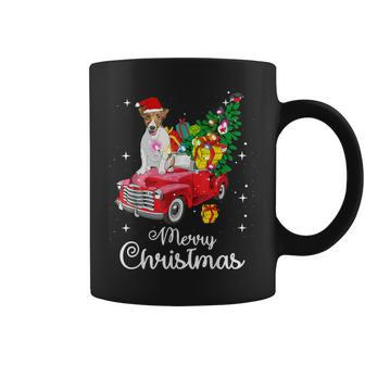 Jack Russell Terrier Ride Red Truck Christmas Pajama Coffee Mug | Mazezy