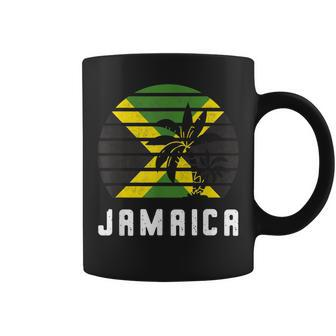Jamaica Jamaican Pride Palm Tree Sunset Flag Jamaican Coffee Mug - Thegiftio UK