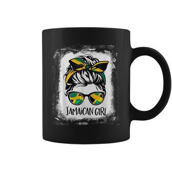 Jamaican Girl Women Messy Bun Jamaican Flag Jamaica Coffee Mug - Monsterry AU