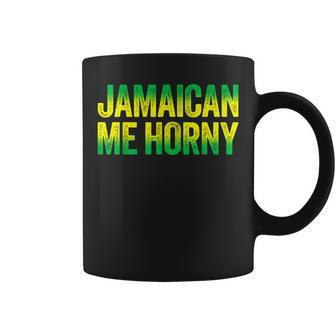 Jamaican Me Horny Caribbean Party Coffee Mug | Mazezy