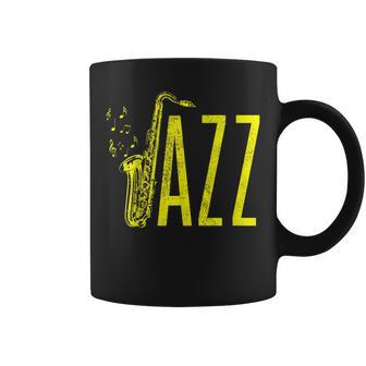 Jazz Vintage Saxophone Saxophonist Coffee Mug | Mazezy