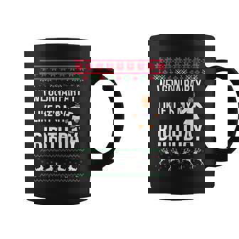 Jesus Birthday Holiday Ugly Christmas Sweater Coffee Mug - Monsterry