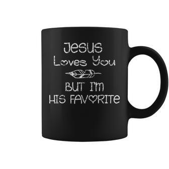 Jesus Loves You But Im His Favorite Gift Feather Coffee Mug | Mazezy UK