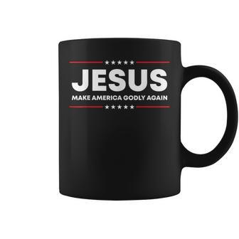 Jesus Make America Godly Again Patriotic Christian Faith Usa Coffee Mug | Mazezy