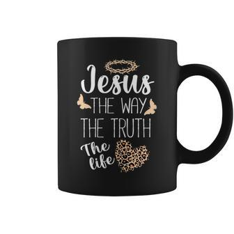 Jesus The Way Truth Life Women Christian Leopard Coffee Mug - Seseable