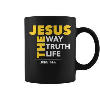Jesus The Way Truth Life John 146 Christian Bible Coffee Mug | Mazezy