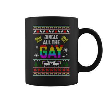 Jingle Bells Jingle All The Gay Ugly Christmas Sweater Coffee Mug - Monsterry