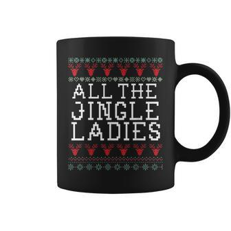 Jingle Ladies Holiday Ugly Christmas Sweater Coffee Mug - Monsterry DE
