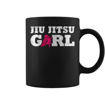 Jiu Jitsu Girl Player Silhouette Sport Gift Coffee Mug - Seseable