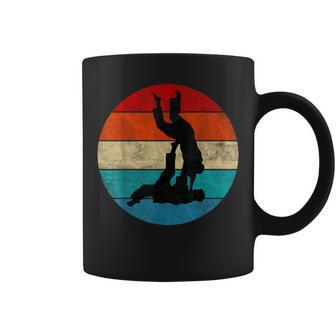 Jiu Jitsu Player Silhouette Vintage Retro Sunset Coffee Mug