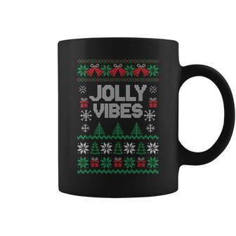 Jolly Vibes Ugly Sweater Jolly Christmas Happy Holidays Coffee Mug | Mazezy